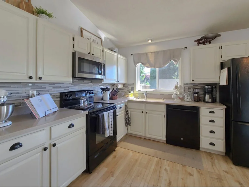 Kitchen with luxury vinyl flooring